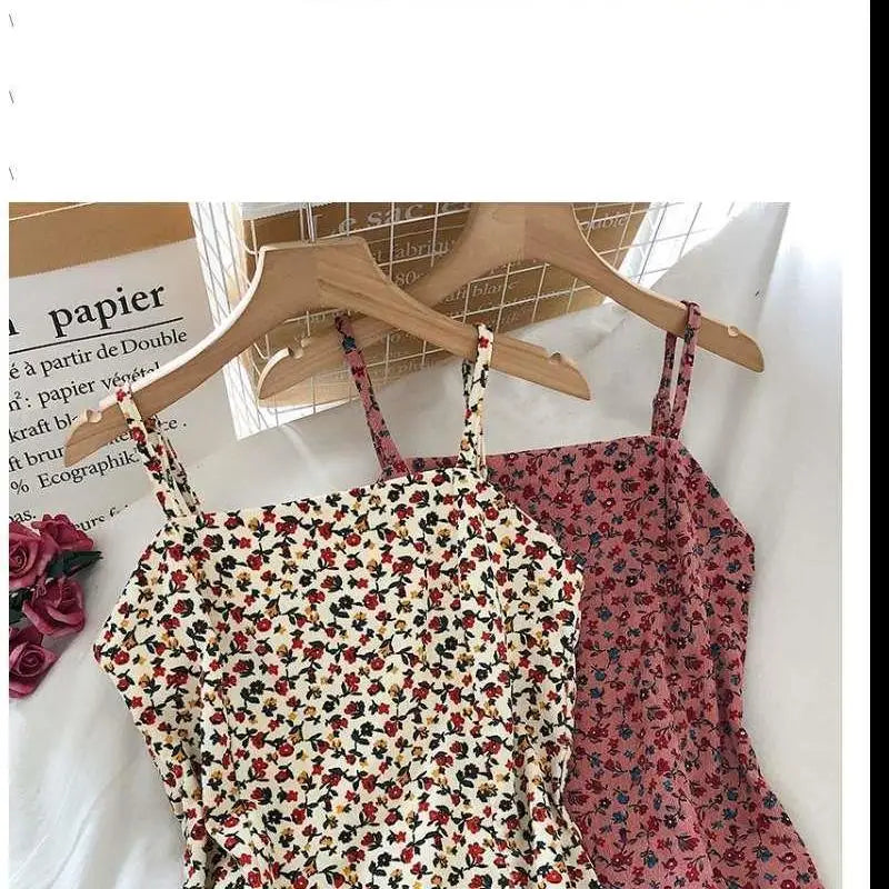 BXOXO Summer For Tank Strap Floral Printing Backless Casual Evening Party Sexy Women'S Prom One Piece Basic Corset MIni Dress