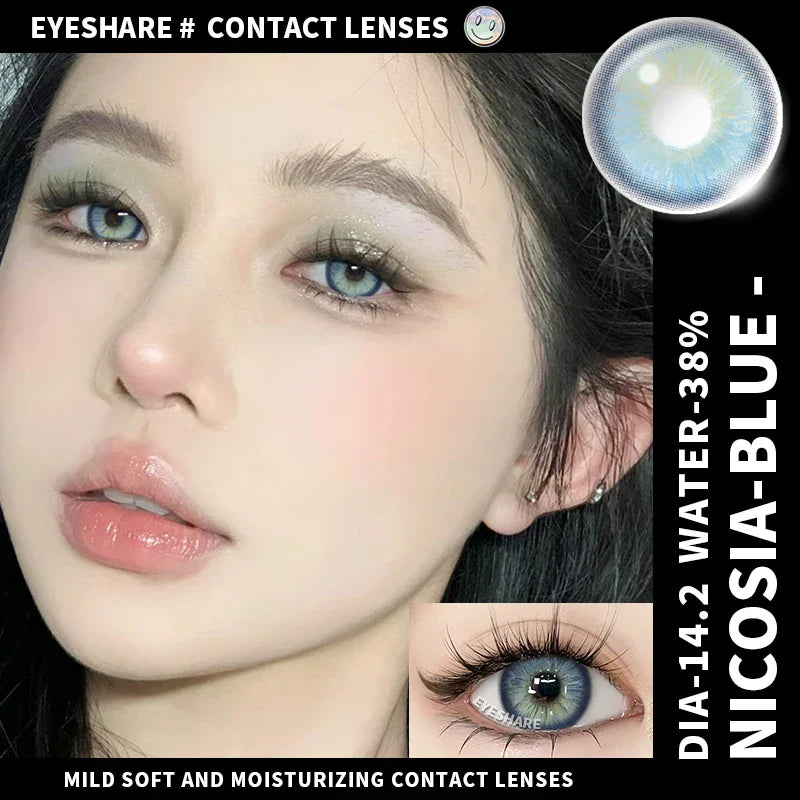 BXOXO Color Contact Lenses for Eyes 2pcs Colorcon Green Lenses Cosmetics Blue Contact Lenses Yearly Cosmetic Gray Eye Lens