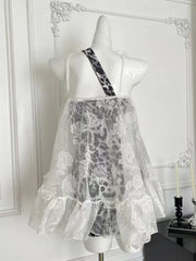 2000s Aesthetic American Vintage Women Dress Sets Hottie Design Leopard Y2k Evening Dress Female Fashion Fairy Retro Outfits New