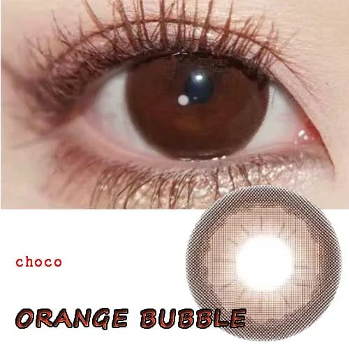 BXOXO 14.50mm Soft Contacts Lenses with Power for Eye Colors Dolly Eyewear Accessories линзы для глаз цветные Orange Bubble