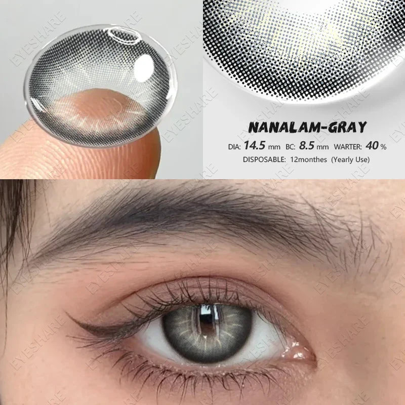 BXOXO NEW Eyes Contact Lenses 1pair Colored Contact Lens for Eye Blue Contact Lens Yearly Use Beauty Makeup Brown Eyes Lenses