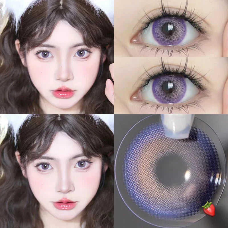 BXOXO 1Pair Colour Contacts Lenses Myopia Pink Rose Eye Lenses Beauty Pupil Blue Eyes Brown Lenses Makeup Free Shipping