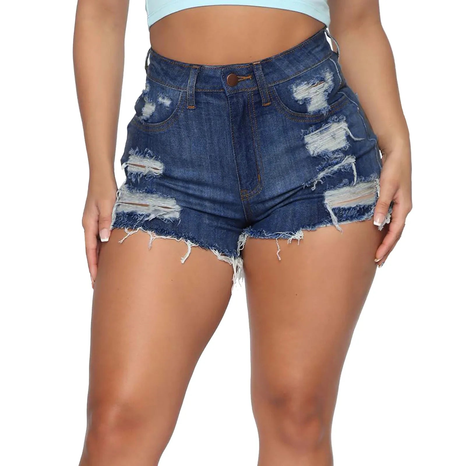 BXOXO Summer Woman Hole Ripped Denim Shorts Sexy High Waist Hollow Out Jeans Shorts New Fashion Street Short Pants шорты женский