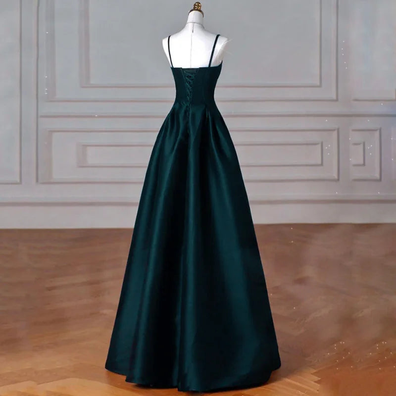 BXOXO Customized Lake Blue Women Ceremonial Dress Solid Satin Slim Sleeveless For Wedding Evening Banquet Birthday Bridesmaid Gowns