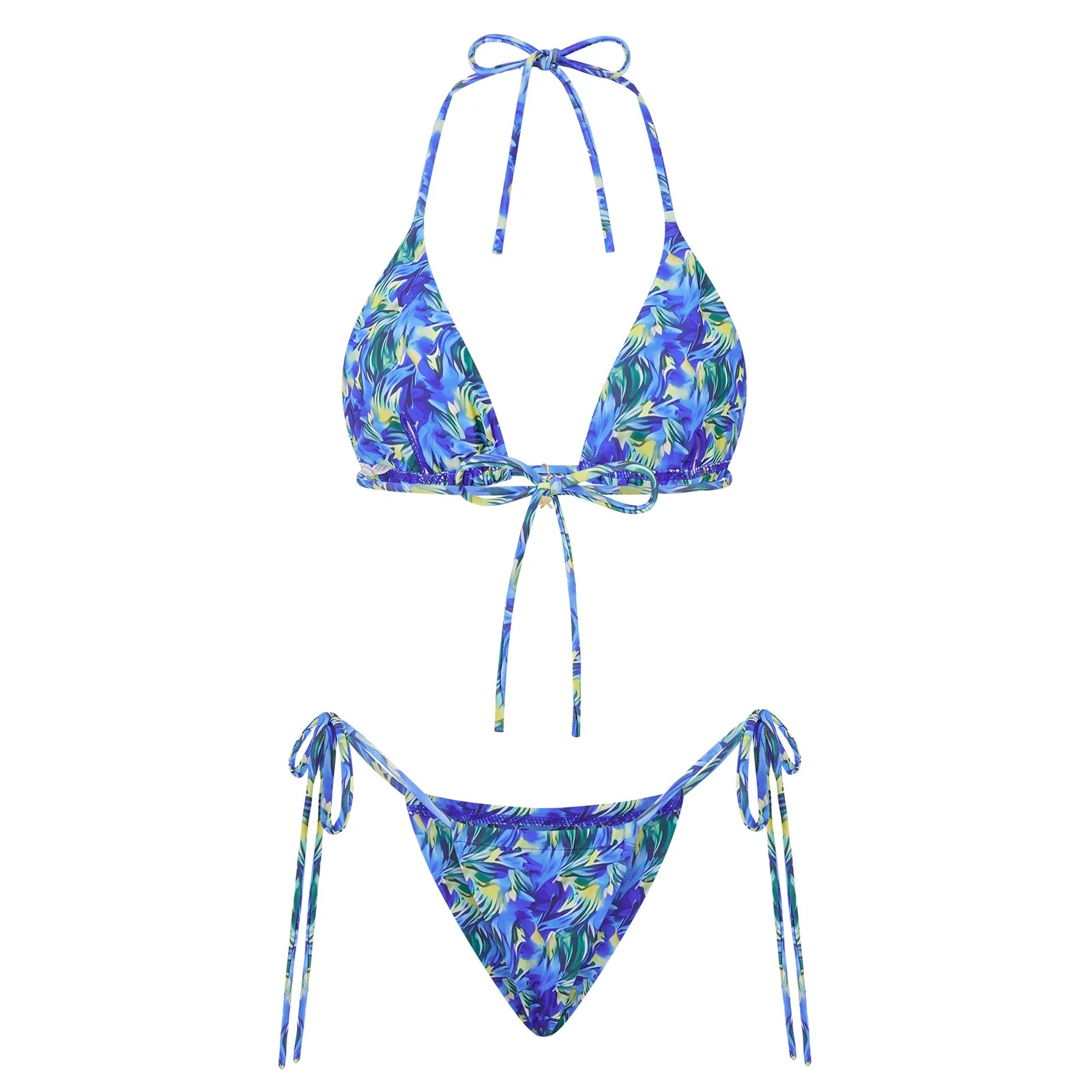 BXOXO Women 2 Pieces Bikini Swimsuit Spaghetti Strap Top Tie Side Triangle G-Thong Bathing Suit Beach Holiday Swimwear