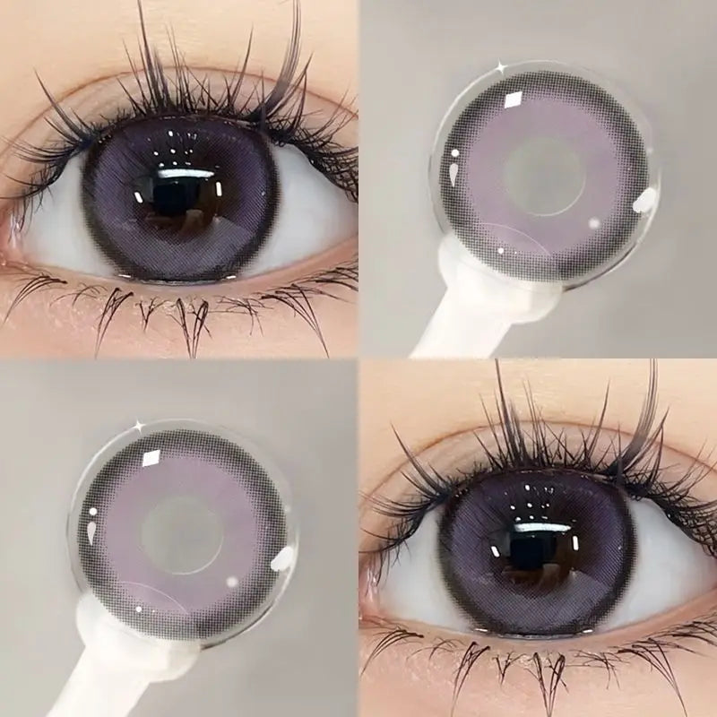 BXOXO 1Pair Blue Green Colour Contacts Lenses  Prescription Myopia Gray Eye Lenses Beauty Pupil Makeup Soft Lenses