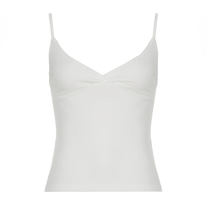 BXOXO Sexy Low Neck Crop Top y2k Aesthetic Sleeveless White Tank Tops Women Basic Casual Solid Tee Vintage Sexy Camisole Summer