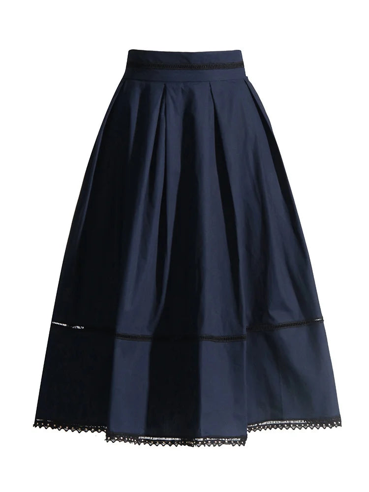 Bxoxo Elegant Two Piece Sets For Women Lapel Short Sleeve Tops High Waist A Line Pleated Skirts Solid Set Female Summer 2023
