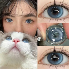 BXOXO 1 Pair High Quality Color Contact Lenses with Diopter Myopia Eyes graduated color Beauty Pupil Makeup Yearly