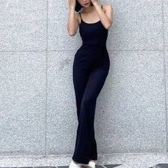 BXOXO Sexy Backless Spaghetti Strap Jumpsuit Woman Summer Black Skinny Bodycon Bodysuit Pants Holiday Ladies Casual Jumpsuits