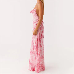 BXOXO Womens Summer Sexy Spaghetti Strap Maxi Dresses Floral Bodycon Long Dress Sleeveless Backless Vacation Sundress