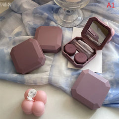 BXOXO 1PC Portable Contact Lenses Box Easy Carry Mirror Lenses Box Container with Tweezer Suction Stick Set Solid Travel Kit Holder