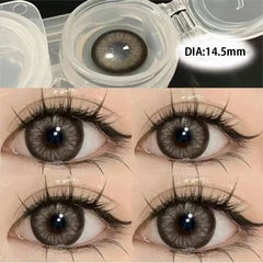 BXOXO 2Pcs Natural Eyes Contacts Lenses Myopia Prescription Circle Colored Lenses Beauty Pupil Makeup Lens Yearly