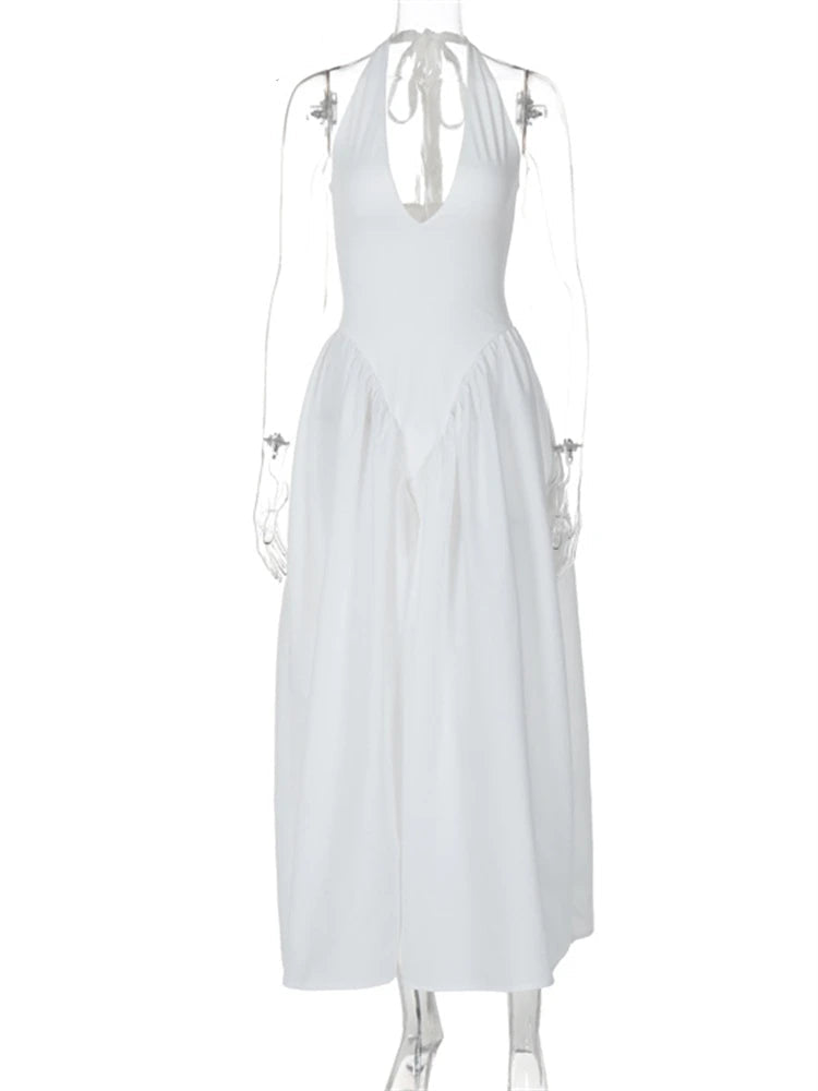 BXOXO Ladies Summer Evening Party New Fashion Dress Women Sleeveless Backless V-Neck Sexy Maxi Dresses Night Clubwear Female Outfits
