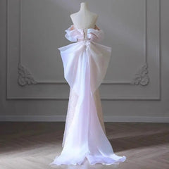 BXOXO High End Heavy Industry Light Wedding Dress, One Shoulder Bridal Temperament, Light Luxury, Niche Fish Tail Engagement Dress,
