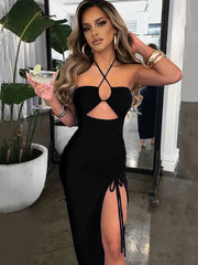 BXOXO Sleeveless Sexy Female Midi Backless Dresses Slim Night Club Party Women's Dress Bodycon Vestidos Elegantes Para Mujer