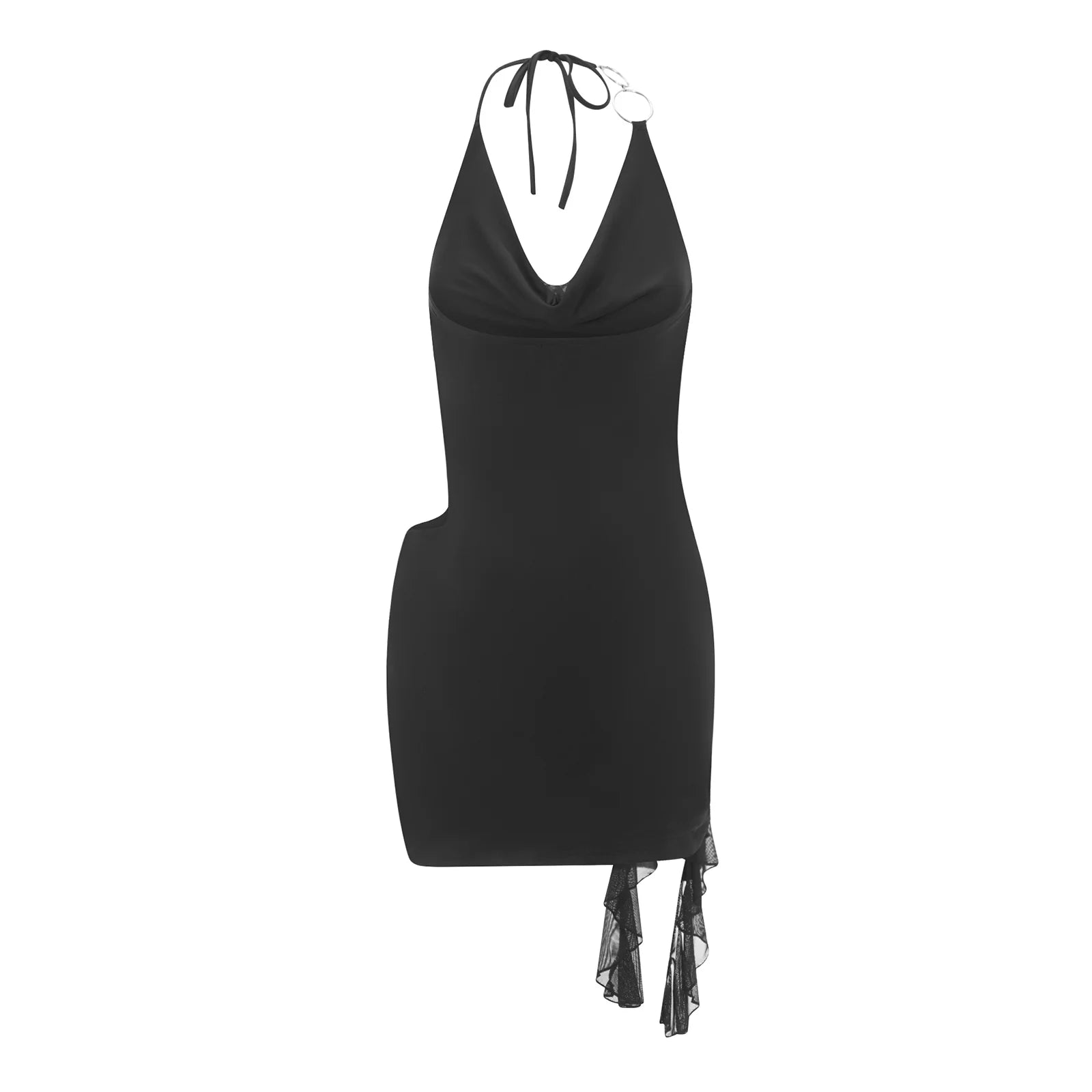 BXOXO Fashion Women Summer Mini Beach Dress Sleeveless Backless Halter Neck Printed Dress for Beach Holiday Party Clubwear