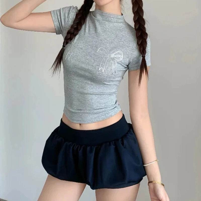 Bxoxo Korean Style Sweet Mini Skirt Kawaii Black Low Waist Ruffle Short Skirts Gothic Sexy Harajuku Casual A-line Solid Skirt