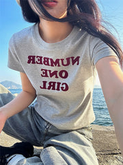 BXOXO Solid Letter Printed Short Sleeve Tee Summer Tops O-Neck Sliming Women's Short Sleeve T-shirt Casual Fashion Korean Clothing