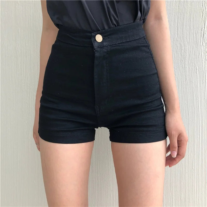 BXOXO Shorts Women Solid Skinny Korean Style Elasticity New Fashion Slim Sexy Streetwear Denim Summer Hot Short Vinatge Womens Leisure