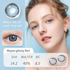 BXOXO Contact Lenses 1 Pair Color Contact Lens for Eyes Blue Gray Colored Contact Lens Eye Beautiful Pupil Yearly Use