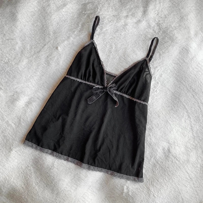 BXOXO Casual Fashion High-end Retro Women's Sleeveless Camisole Tops Punk Cute 2000s Solid Color Streetwear Y2K Short Women Skirt emo