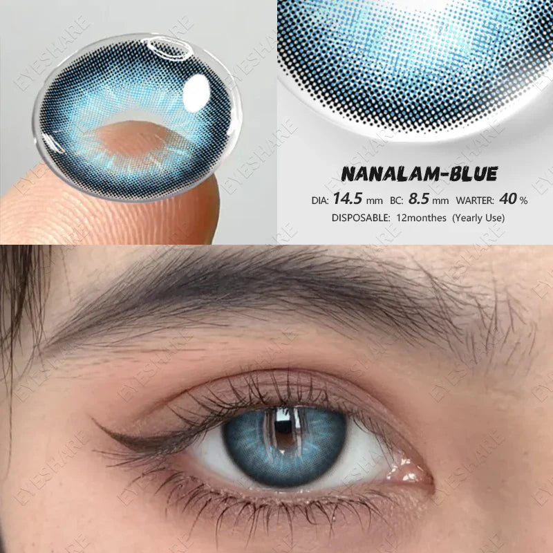 BXOXO NEW Eyes Contact Lenses 1pair Colored Contact Lens for Eye Blue Contact Lens Yearly Use Beauty Makeup Brown Eyes Lenses