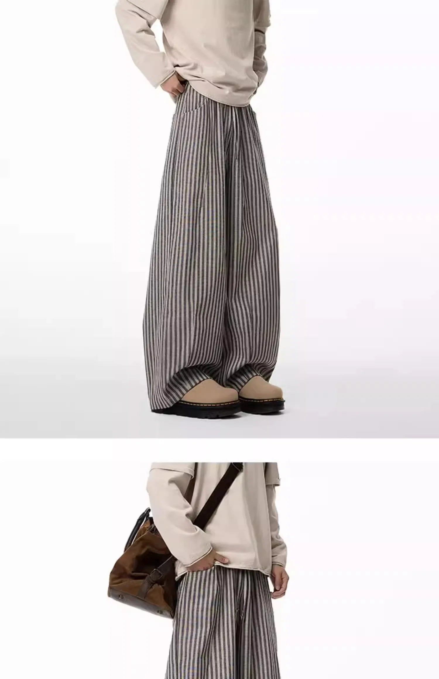Bxoxo Women's Black Gothic Striped Long Pants Baggy Sweatpants Harajuku Y2k Emo Vintage Oversize Trousers Japanese 2000s Style Clothes