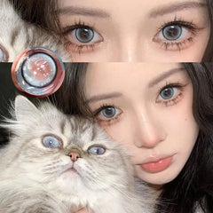 BXOXO 1 Pair High Quality Color Contact Lenses with Diopter Myopia Eyes graduated color Beauty Pupil Makeup Yearly