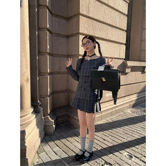 Bxoxo Vintage Plaid Skirt Women Preppy Style Sweet Pleated Mini Skirt Korean Fashion Retro Japanese Harajuku Short Skirts