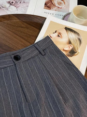 Bxoxo High Waist Striped Wide Leg Pants Women Korean Streetwear Casual Pants Harajuku Office Ladies Loose Suit Straight Trousers