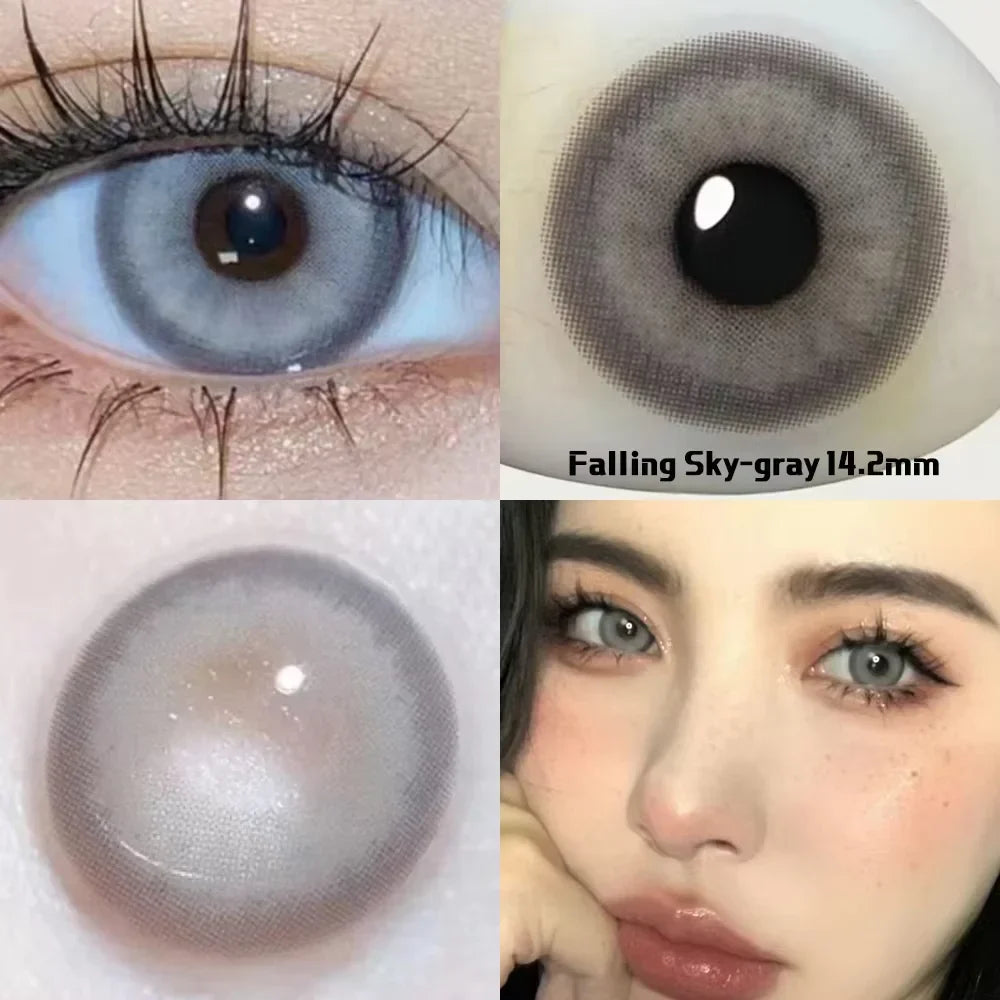BXOXO 2pcs/pair Fashion Lenses Colored Contact Lenses for Eyes Beauty Pupils Color Lens Eyes Myopia Latest Multi Color Lenses