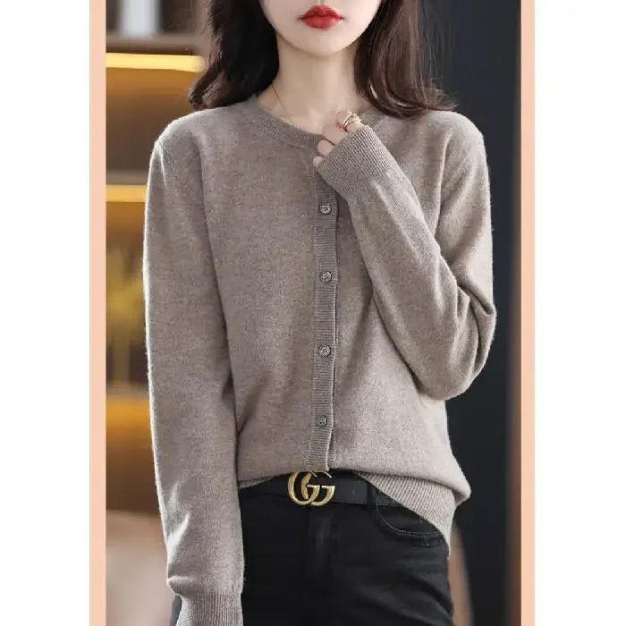 Bxoxo Knitted Sweater Cardigan Loose-fit Warm Jacket Inner Wear Outer Korean Style Stylish Women's Top Core-spun Yarn