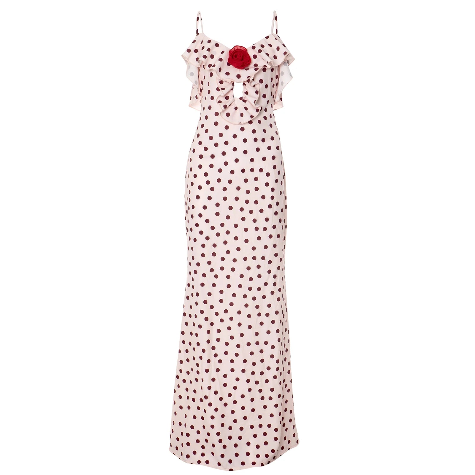 BXOXO Elegant Women's Ruffle Cami Dress Sleeveless Spaghetti Strap V Neck Bodycon Long Dress Summer Holiday Party Dress