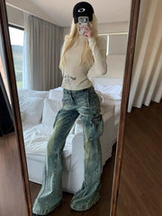BXOXO Y2k Vintage T Shirt Women Turtleneck Skinny Long Sleeve Print Letter Tops Streetwear 2000s Japanese Grunge Tops Autumn