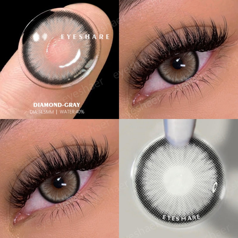 BXOXO 2pcs Natural Color Contact Lenses for Eyes Gray Contact Lens Yearly Fashion Blue Contact Lens Colored Eye Contacts