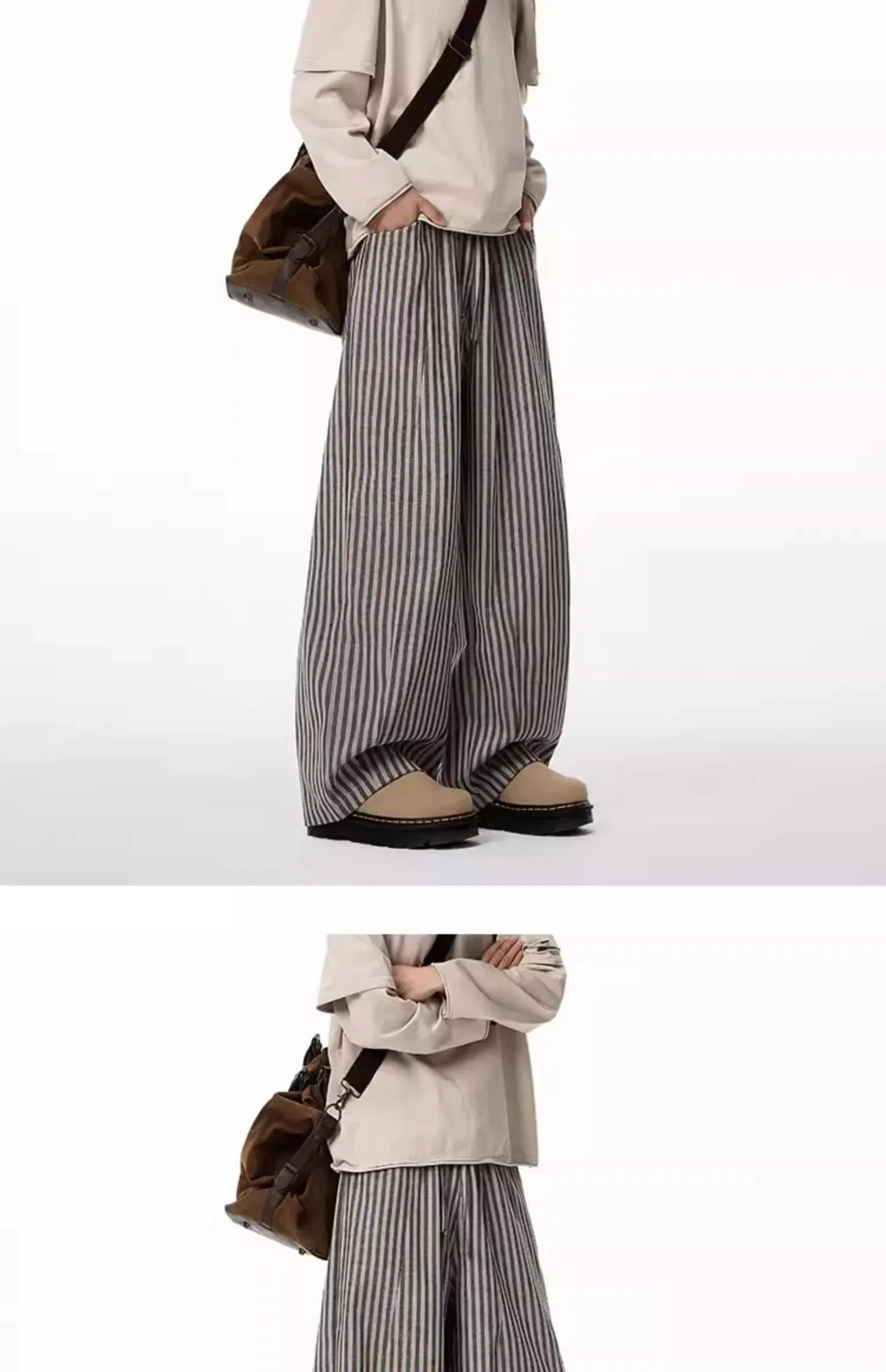 Bxoxo Women's Black Gothic Striped Long Pants Baggy Sweatpants Harajuku Y2k Emo Vintage Oversize Trousers Japanese 2000s Style Clothes