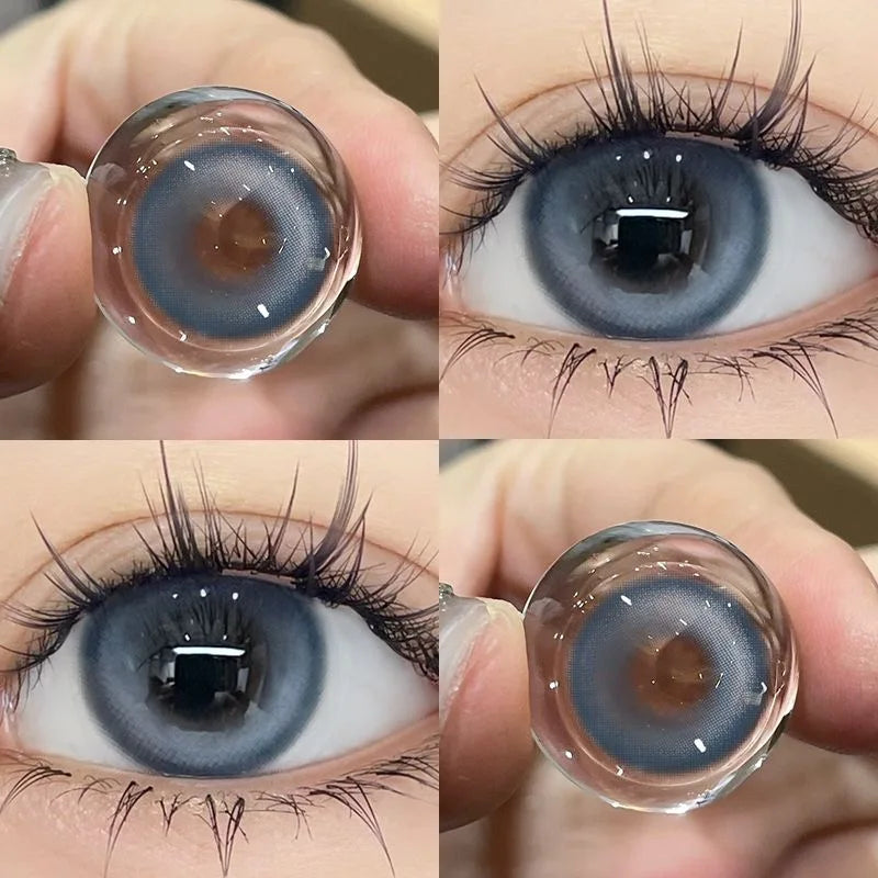 BXOXO 1Pair Red Colour Contacts Lenses Prescription Myopia Halloween Red Eye Lenses Beauty Pupil Makeup Lenses
