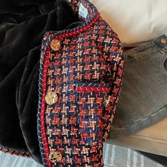 Bxoxo Patchwork Tweed Women Jackets for Women 2024 Winter Fashion Thick Warm Crop Coats Y2K Korean Streetwear Loose Plaid Outwear New