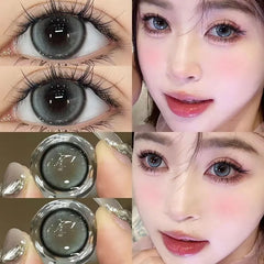 BXOXO 2PCS 1New Colored Contact Lenses for Natural Eyes Brown Colored LensBlue Contact Beauty Pupil Makeup 1 Year