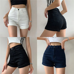 BXOXO Shorts Women Solid Skinny Korean Style Elasticity New Fashion Slim Sexy Streetwear Denim Summer Hot Short Vinatge Womens Leisure