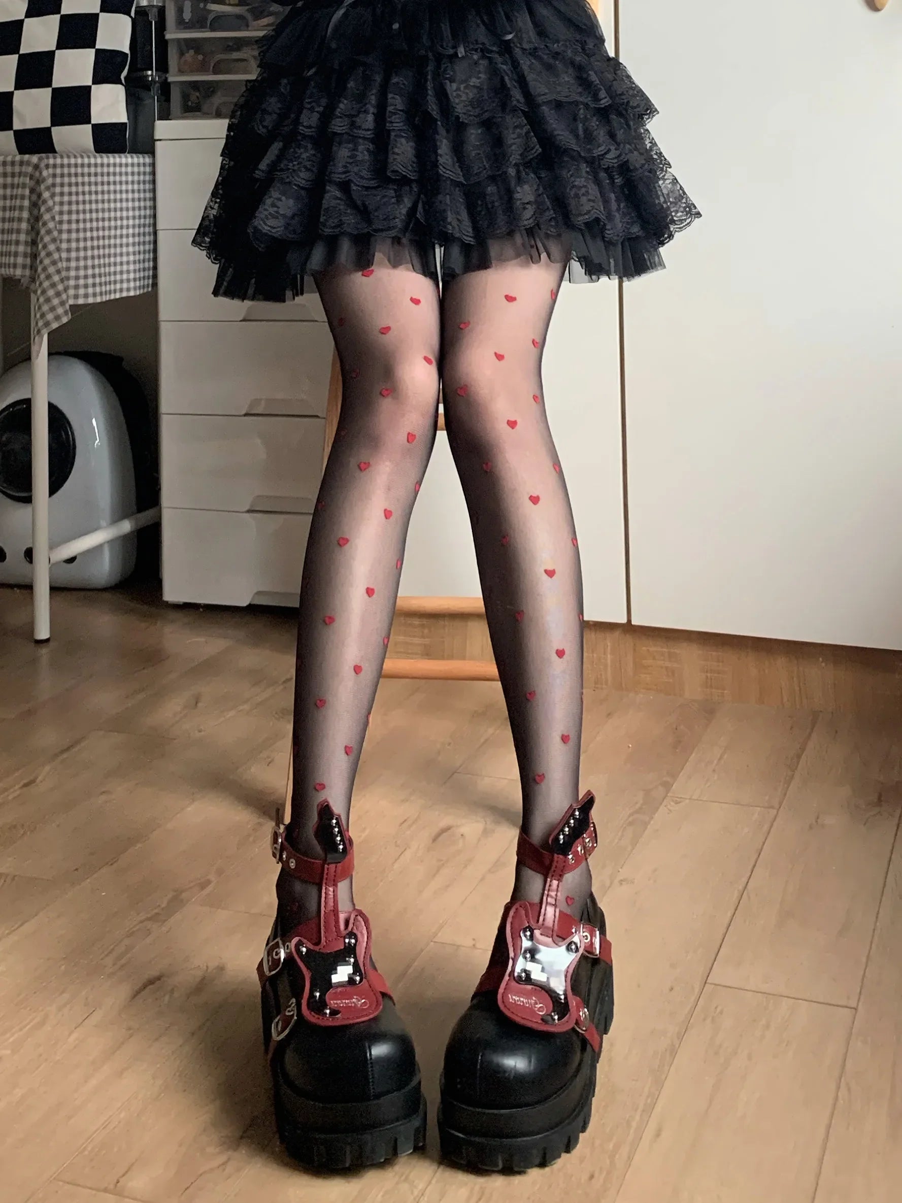 BXOXO - Red Heart Tights