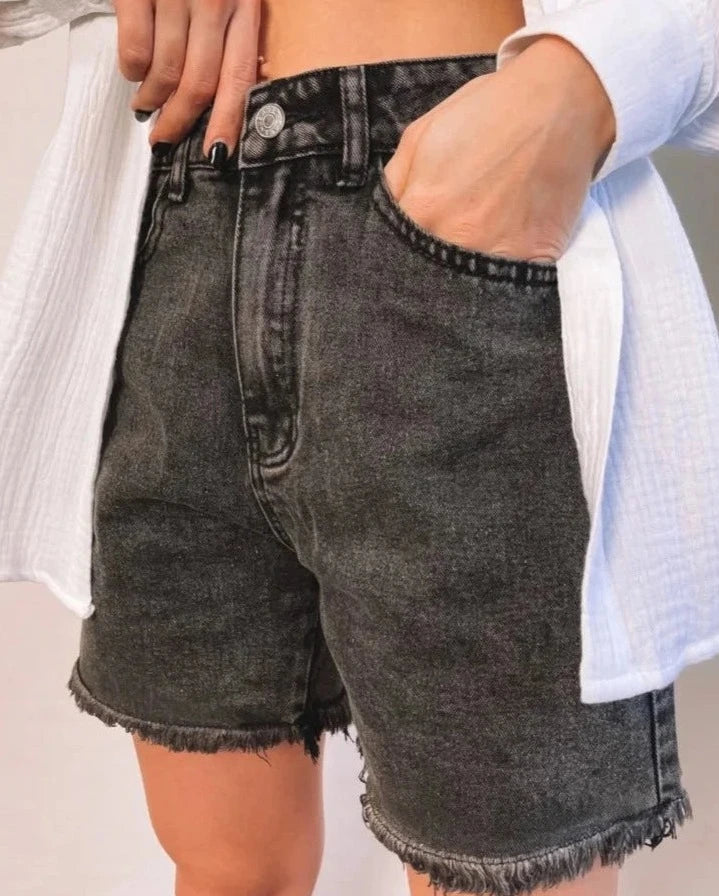 BXOXO Streamgirl Blue Women's Denim Shorts Summer High Waist Casual Chic Loose Jean Shorts For Women Summer 2024 Denim Short Femme