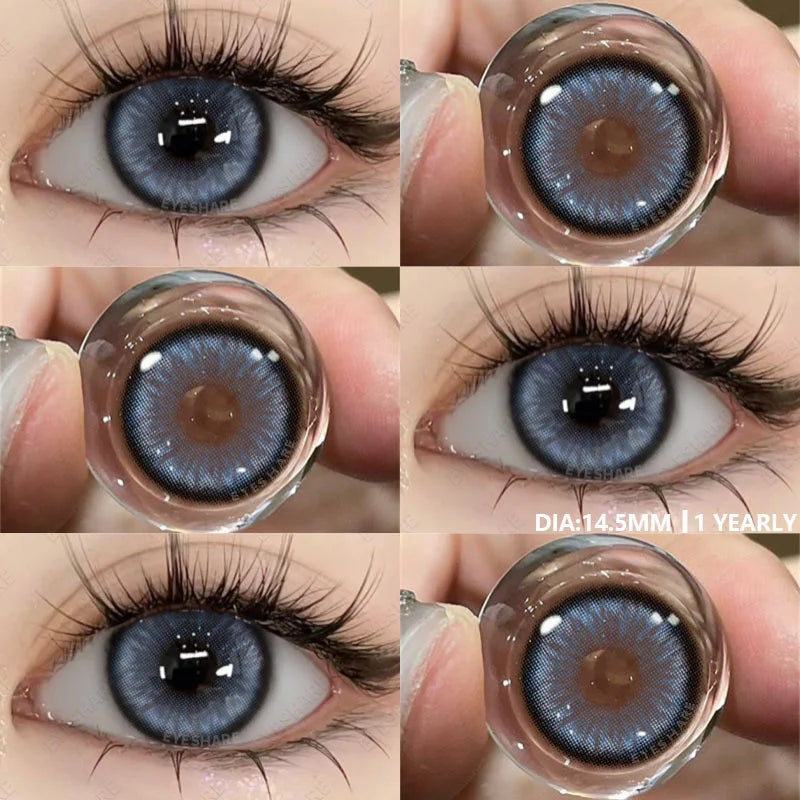 BXOXO Colored Contact Lenses 1pair Natural Eye Lens Blue Eye Lenses Brown Lenses Gray Pupils Yearly Cosmetic Green Contacts