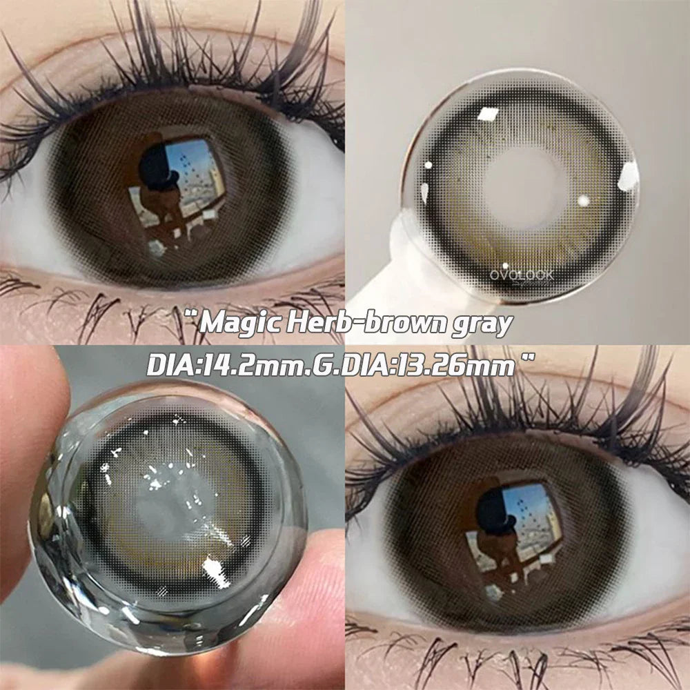 BXOXO 2PCS Brown Lenses Natural Contact Lenses for Eyes Super Beauty Eye Color Lenses Myopia Lenses With Diopters Prescription