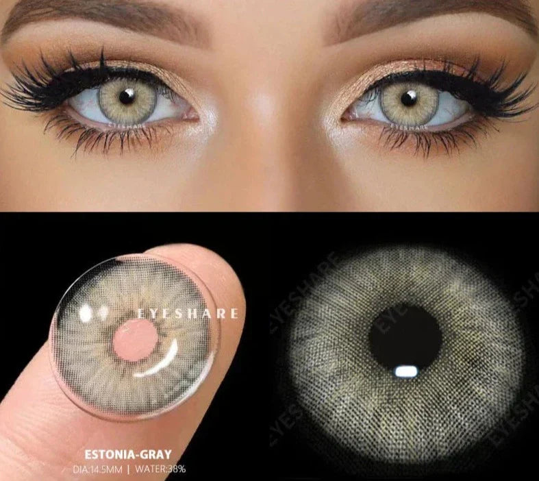 BXOXO Coloured Contact Lenses for Eyes 1pair Gray Pupils Lens Blue Eye Lenses Green Lens Yearly Brown Contacts Cosmetic Lens