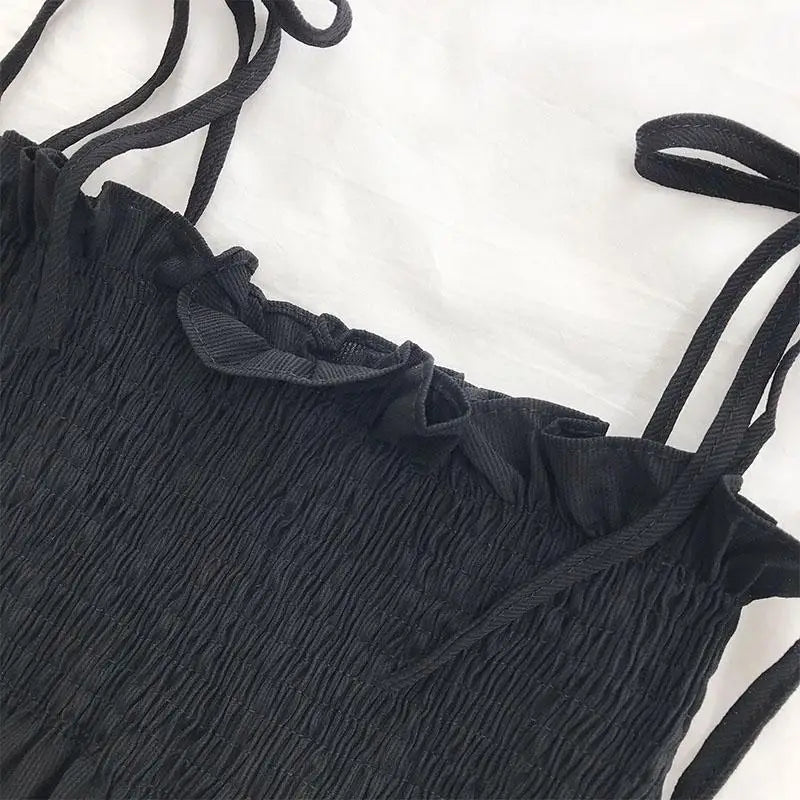 BXOXO Sexy Tank Top Bow Halter Crop Tops Women Summer Folds Camis Backless Camisole Casual Bandage Tee Female Sleeveless Cropped Vest