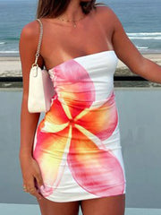 BXOXO Holiday Style Skinny Strap Dresses Fashion Flower Prints Chic Mini Frocks Summer New Women Clothing