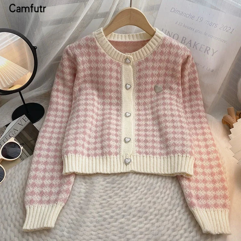 Bxoxo Women's Korean Fashion New Korean Long-sleeved Knit Sweater Cardigans Outwear Coat