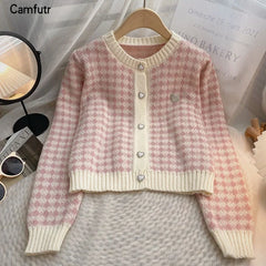 Bxoxo Women's Korean Fashion New Korean Long-sleeved Knit Sweater Cardigans Outwear Coat